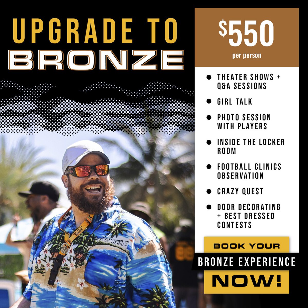 Kick off your fan journey with the Bronze Experience! 🎟️ Get in on photo ops, locker room insights, and contests that bring you closer to your favorite Pittsburgh legends. Hop aboard and book now! 🚢

ow.ly/MNXG50W1w8s

#LegendsOfPittsburgh #FanAdventure #PittsburghLegends