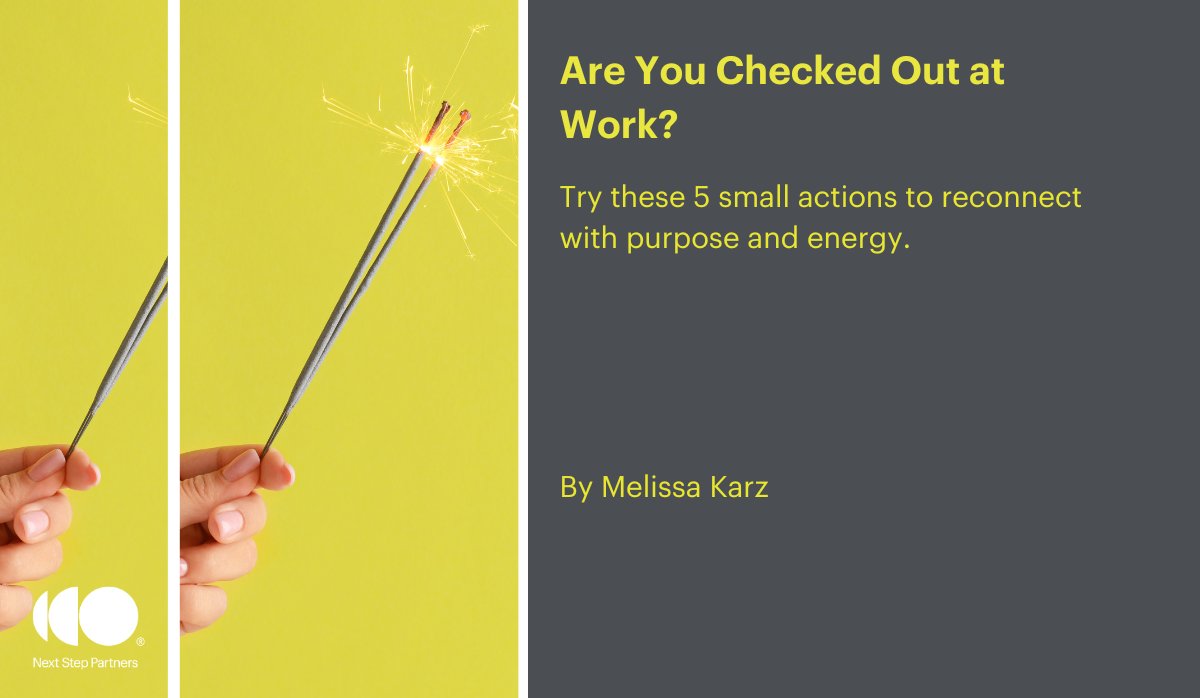 Feeling disengaged at work? It doesn't have to stay that way. In @harvardbiz, Melissa Karz shares how small, purposeful shifts can help you re-engage and bring back your energy, creativity, and sense of purpose. #careerdevelopment ow.ly/LeXt50W24PG