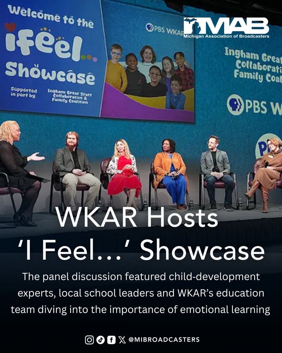 Michigan Association of Broadcasters (@mibroadcasters) on Twitter photo On May 29, mid-Michigan families & community members gathered at the <a href="/WKAR/">WKAR from MSU</a> Studios to celebrate the debut of "I Feel…", a new original short video series designed to help young children explore and understand their emotions.
🔗 bit.ly/4kWId9Q
📸 Jenna Gilbert/WKAR-MSU On May 29, mid-Michigan families & community members gathered at the <a href="/WKAR/">WKAR from MSU</a> Studios to celebrate the debut of "I Feel…", a new original short video series designed to help young children explore and understand their emotions.
🔗 bit.ly/4kWId9Q
📸 Jenna Gilbert/WKAR-MSU
