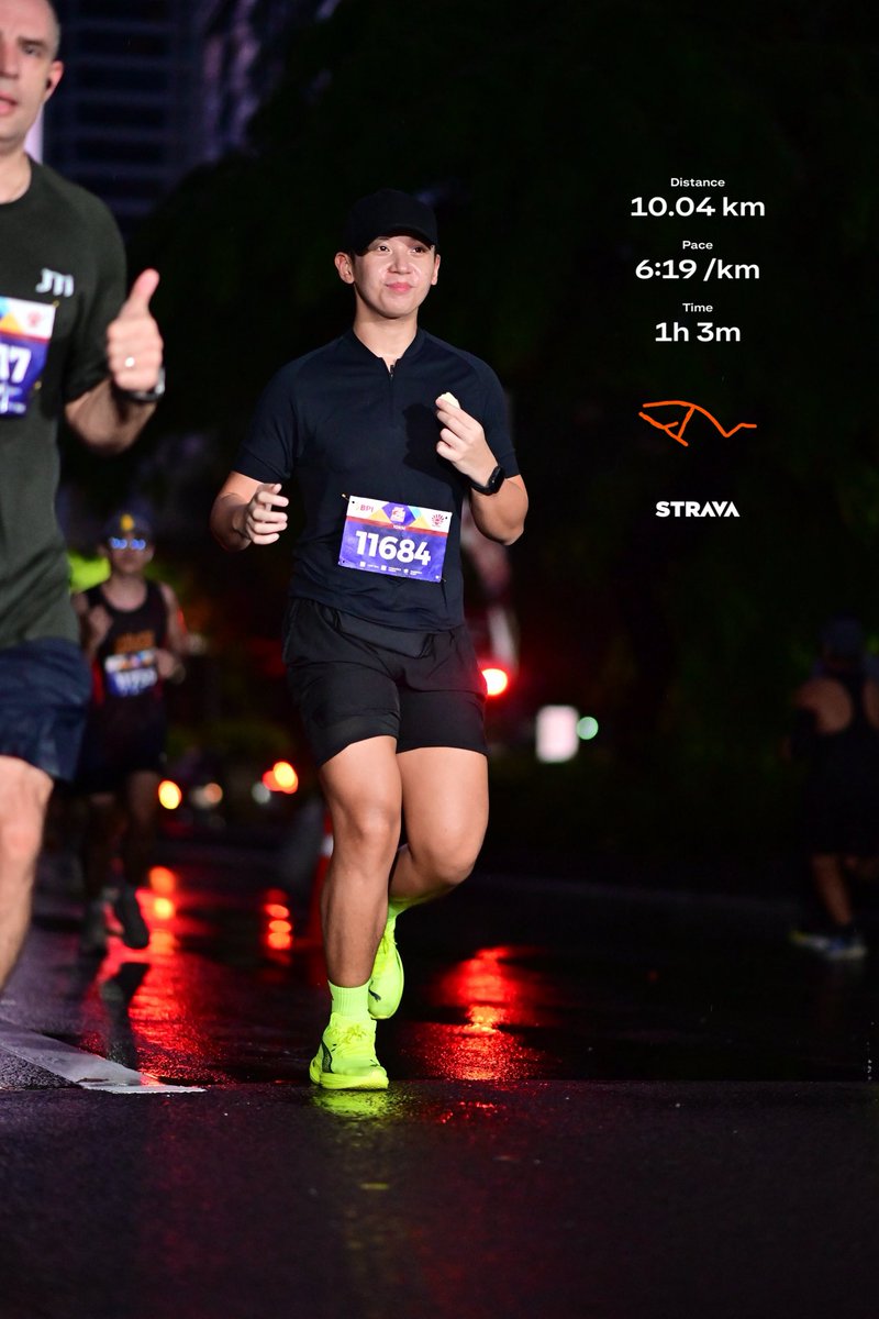 Started running last february, and I just had my first 10k race last weekend! 🥹 ya boy almost hit sub1!!