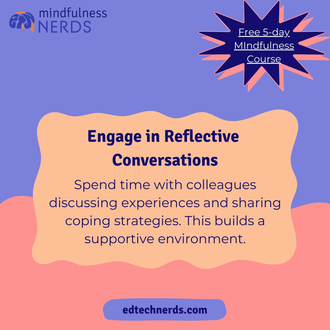 EdTechDestiny's tweet image. Mindfulness isn’t always a solo act. 🧠💬

Take time today to connect with someone. Share stories. Swap strategies. Reflect together.
A good conversation can be just as grounding as a meditation.

#MindfulTeaching #TeacherWellness #ReflectTogether #EdTechNerds