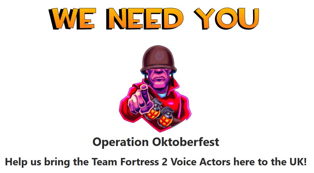 ValveCon's tweet image. valveconventioncosplayers.co.uk/we-need-you/
We’re on a mission to get the Team Fortress 2 voice actors to attend a future MCM event, preferably London in October 2025. Visit our website to learn more about how you can help.