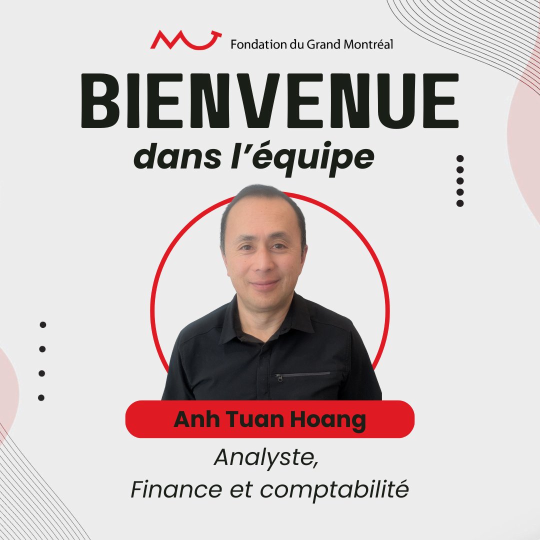 Fondation du Grand Montréal (@fgmontreal) on Twitter photo Ce printemps, la <a href="/fgmontreal/">Fondation du Grand Montréal</a> a accueilli un nouveau membre dans les rangs de notre équipe de l'administration et des finances, Anh Tuan Hoang. Bienvenue à bord, Anh Tuan! Ce printemps, la <a href="/fgmontreal/">Fondation du Grand Montréal</a> a accueilli un nouveau membre dans les rangs de notre équipe de l'administration et des finances, Anh Tuan Hoang. Bienvenue à bord, Anh Tuan!