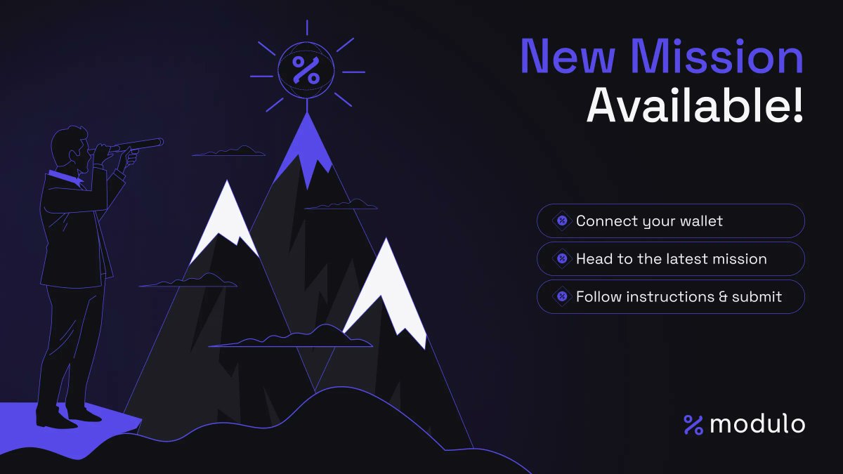 ModuloFinance's tweet image. New Modulo Mission is live &amp;amp; winners have been announced!

Mission 005 is now up, and it’s your next chance to earn stables, engage points, exclusive roles, and get closer to the Inner Circle.

Check out the winners of the last mission and get all the details on Discord. 

Link…