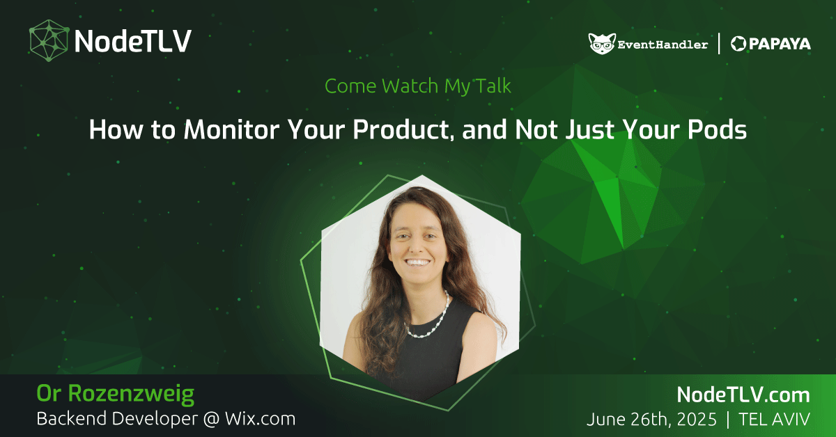 NodeTLV's tweet image. We are proud to announce that Or Rozenzweig, Backend Developer at @Wix, will be speaking at #NodeTLV '25!
Want to learn more?
Check out all the details at ๐ NodeTLV.com