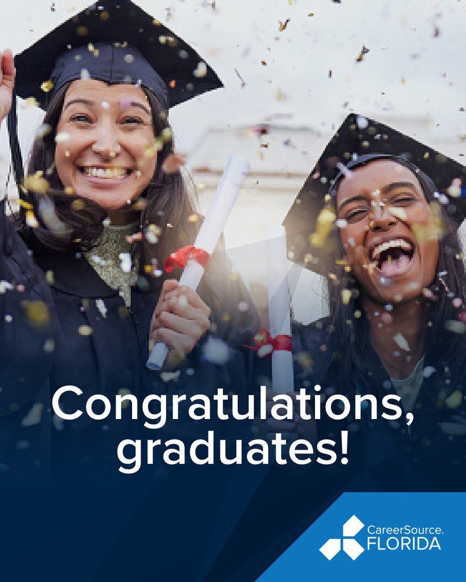 Congratulations to the Class of 2025 graduates! 🎓 As you enter the workforce, know that CareerSource Florida is here to support you. Whether you’re looking for your first job, exploring careers, or seeking professional development, we’ve got the resources to help you succeed.