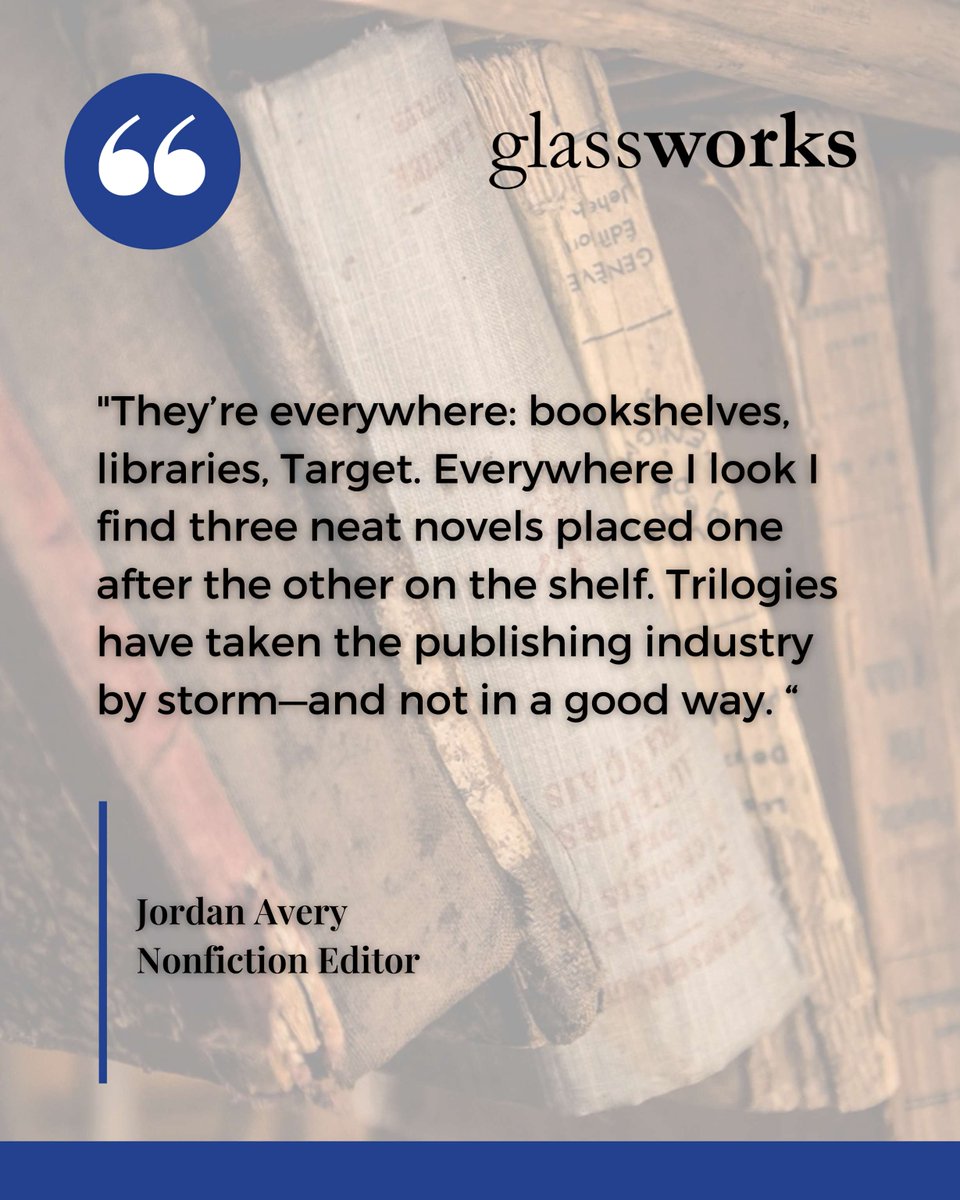 In Nonfiction Editor Jordan Avery’s #OpEd “Trilogies Are Traps,” Avery discusses the pitfalls of rewriting a novel to fit into the three installments of a #trilogy.

Read more: rowanglassworks.org/opinion/trilog…

#Opinion #Trilogies #Storytelling #Series #AmPublishing #PublishingIndustry