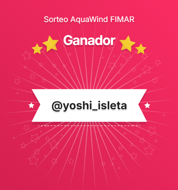 🎉Ya tenemos al ganador del sorteo de @aquawindproject, celebrado con motivo de nuestra participación en🌊@fimar_lpgc. El afortunado que disfrutará de 2🎟️entradas al acuario🦈Poema del Mar es @yoshi_isleta (Instagram). 
¡Muchas🥳felicidades y gracias a todos por👏por participar!
