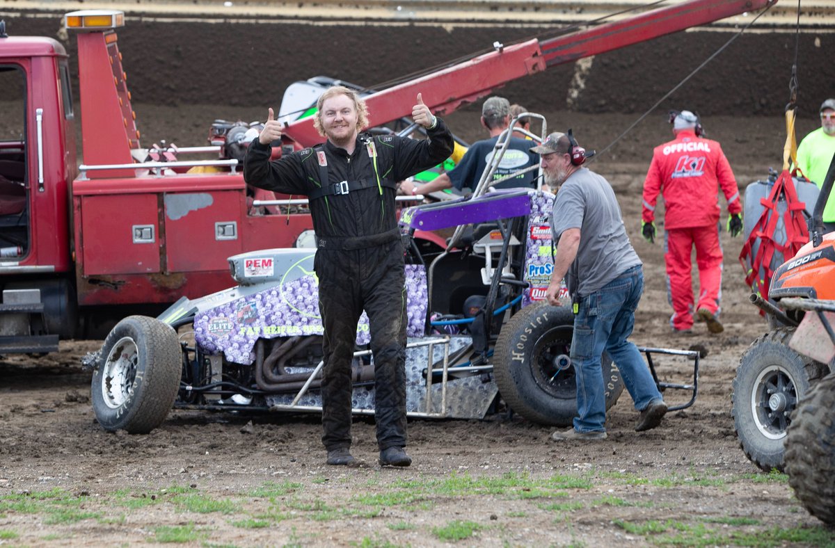 Brennon Marshall took a huge ride at <a href="/kokomospeedway/">Kokomo Speedway</a>. He climbed out, gave thumbs up and walked away!