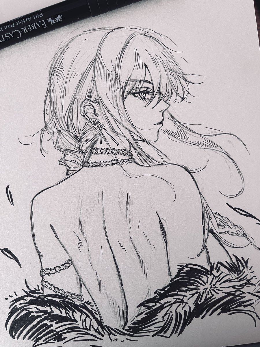 Makima sketch to start ✍️ again~ ⸜( ´ ꒳ ` )⸝