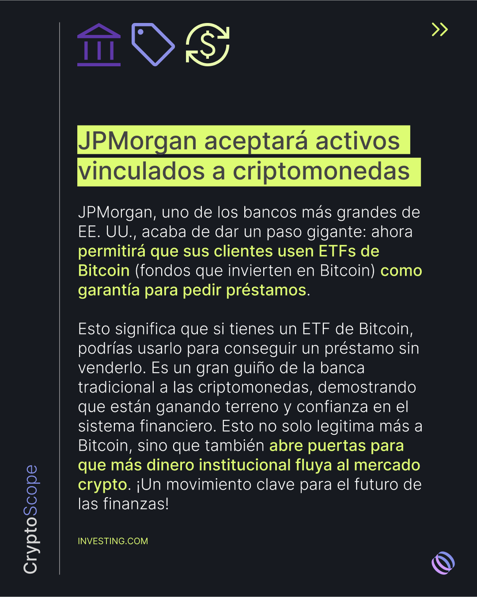 orbi_finance's tweet photo. 🚀 Crypto Scope Weekly 🌍

🇬🇧 El Reino Unido abre sus puertas a los ETFs de criptomonedas, impulsando la adopción institucional.

🏦 JPMorgan integrará activos vinculados a criptomonedas, dando un paso firme hacia el ecosistema digital.

🇨🇭 Suiza se suma a los esfuerzos globales de transparencia cripto, reforzando la confianza del mercado.

#CryptoNews #ETFs #JPMorgan #Orbi