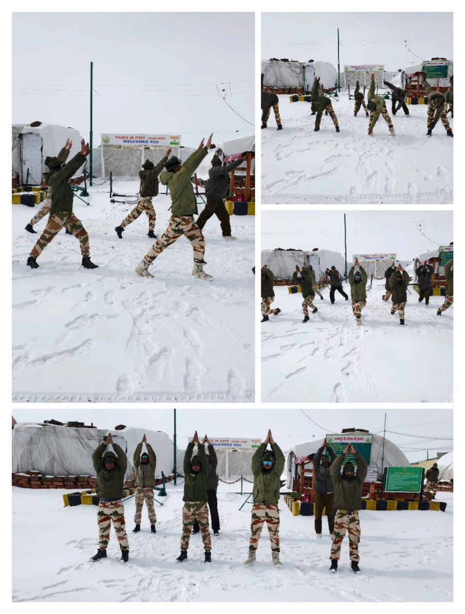 Today, as part of #OJAS, troops of 16 Bn #ITBP undertook endurance activities at Track Junction Post (17,771 ft), braving freezing temperatures, thin air, and rugged terrain. A true display of grit, fitness, and high-altitude readiness! 
#Himveers
#FitnessMotivation