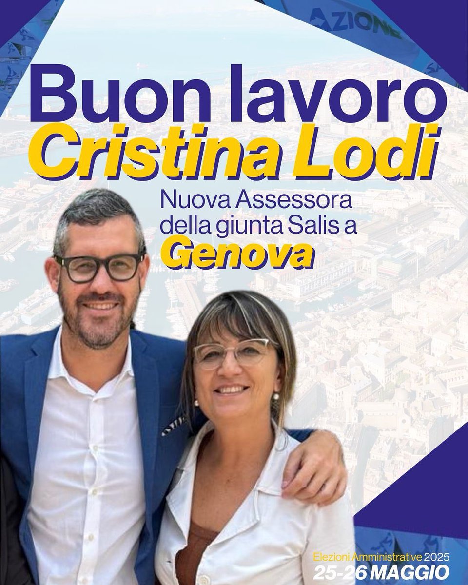 Fabrizio Benzoni (@fabriziobenzoni) on Twitter photo Buon lavoro e complimenti a <a href="/cristinalodi_/">Cristina Lodi</a> , nuova Assessora al Welfare, Servizi Sociali e Famiglia del Comune di #Genova! Brava. Buon lavoro e complimenti a <a href="/cristinalodi_/">Cristina Lodi</a> , nuova Assessora al Welfare, Servizi Sociali e Famiglia del Comune di #Genova! Brava.