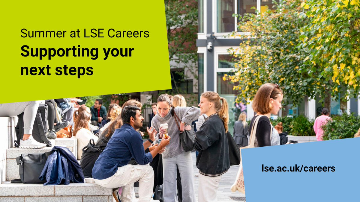 Preparing for interviews? Getting ready to start a grad job? Wondering where to begin your job search?

Explore LSE Careers’ summer programme of events, resources and one-to-one appointments to take your next steps with confidence – bit.ly/lse-connect-wi… 

 #LSECareers