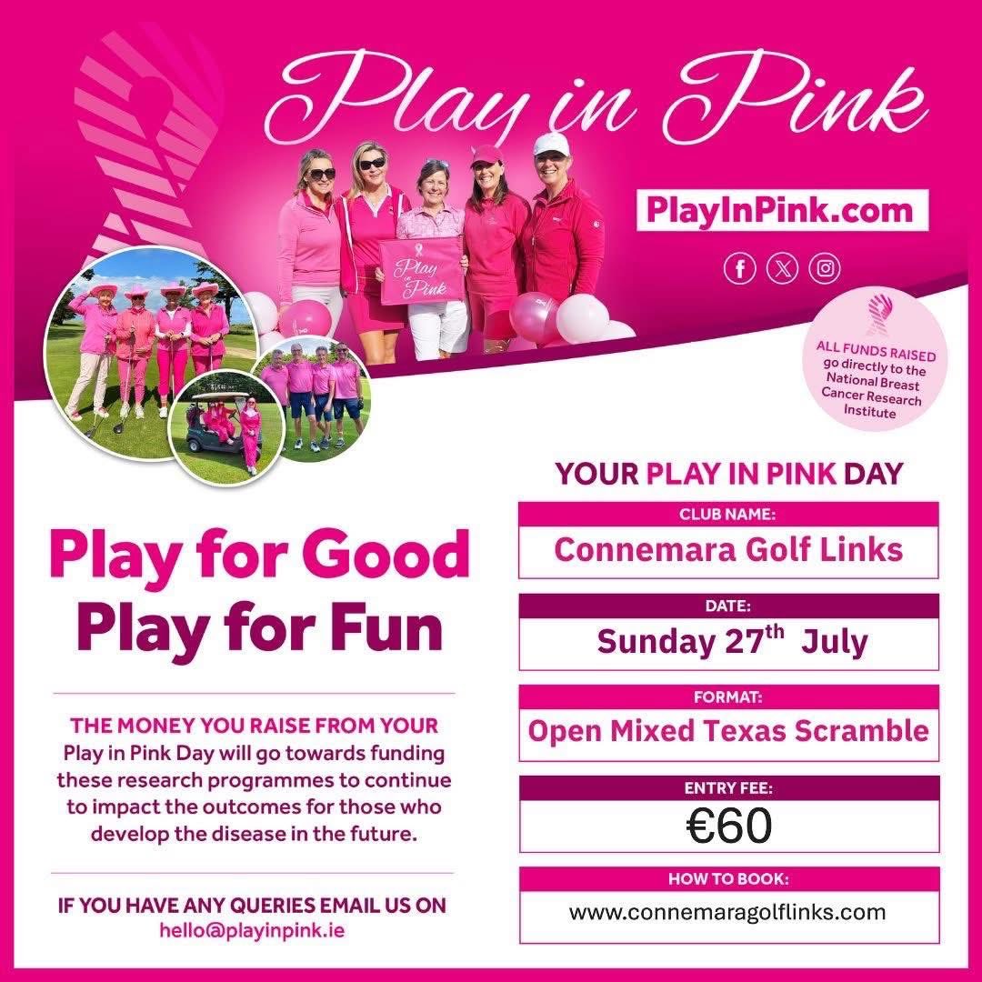 Save the date:Please support NCBI charity fundraiser event at Connemara golf links on 27th July