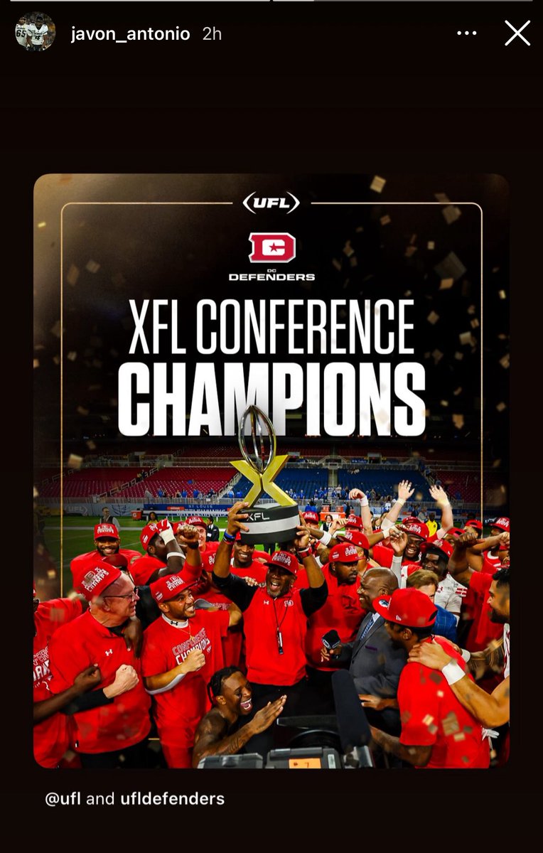 Congratulations to our nephew and former Buff Javon Antonio <a href="/7asavage/">♈️on 4️⃣javon antonio</a> XFL Conference Champions 🏆  We CU nephew 

#UFLBuffs #ColoradoFootball #CUaunties #PassTPrime #ConferenceChamps #Defenders