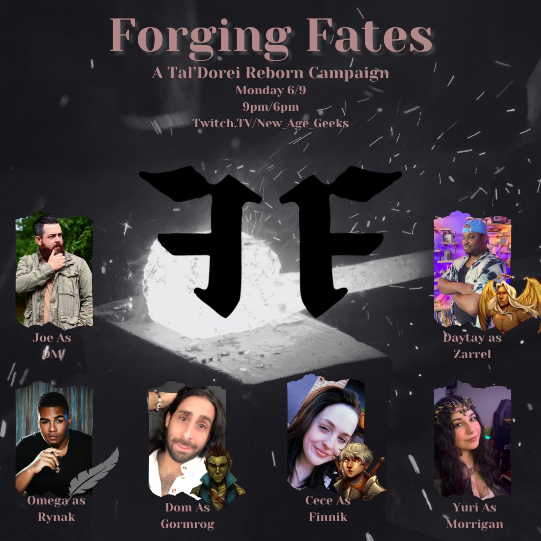 Join us for Forging Fates tonight at 9 pm ET / 6 pm PT on Twitch.tv/new_age_geeks! Dive into epic quests and surprises in the world of Exandria from Critical Role. Let's see what challenges await our heroes in this gripping Dungeons &amp; Dragons session! 🎲📷 #ForgingFates #DnD