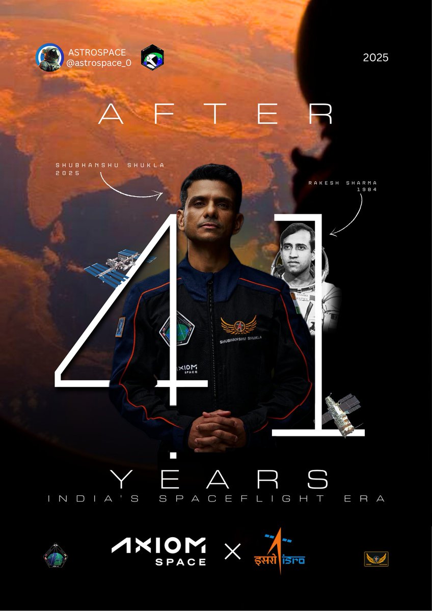Arslanshaikh_'s tweet image. 🚀 After 41 Years, Group Captain Shubhanshu Shukla will become the first Indian to visit the ISS aboard Axiom Mission 4, launching June 11, 2025.

#ShubhanshuShukla #AxiomMission4 #ISRO #Ax4

🖌️Soon it will be available for download in PDF format.