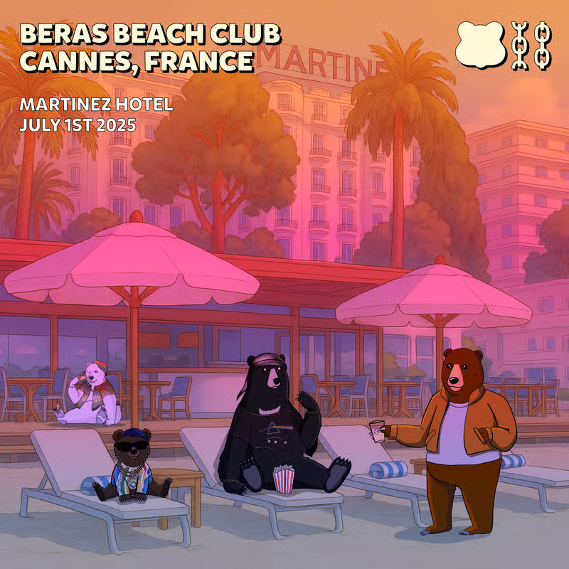 Henlo Beras 🐻🐼

We'll be hosting a beach club for our Beras during EthCC on July 1st. Space is limited so sign up now.

👉lu.ma/BeraBeach