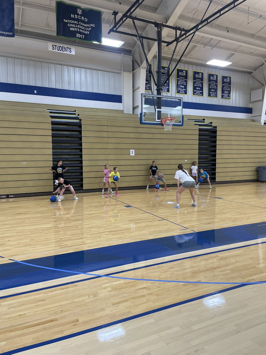 Great first day of kids camp so far! Working hard and having fun! Congratulations to Emma Wolf for winning our day one free throw competition!!