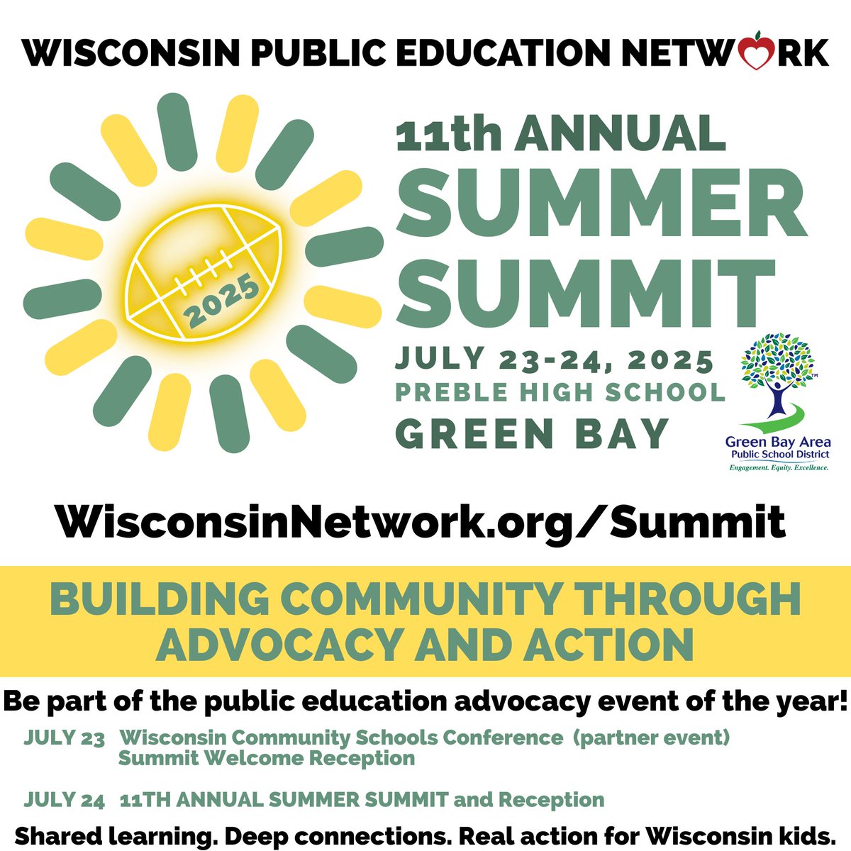 Registration is now live for Summer Summit 2025, our unique annual event which brings together public school champions from hundreds of roles and communities.
REGISTER &amp; LEARN MORE HERE: wisconsinnetwork.org/summit