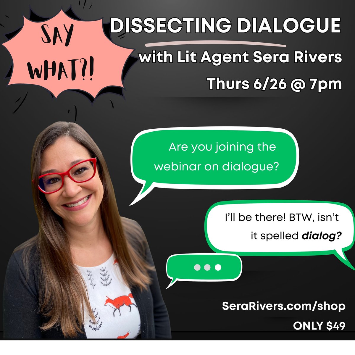 writeloudly's tweet image. Lots going on for my bday month! #Query #critiques, a #writingworkshop on #dialogue, and 2 #AMA #auction items for #LAOC ! AND, send in a question about #writing, #querying, or #publishing, and it might get answered in this or a future #newsletter! LINK: serarivers.com/shop/