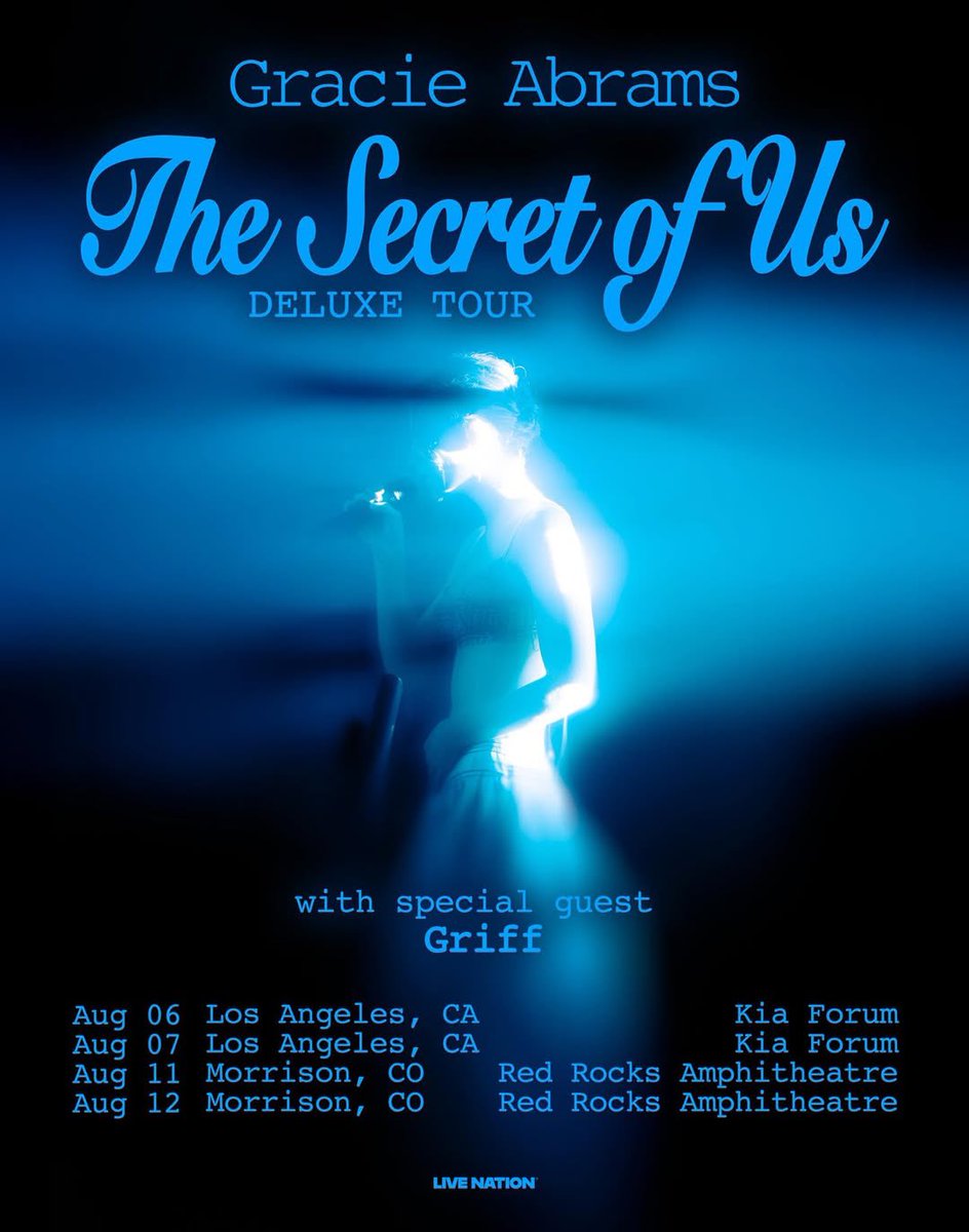 griffieshq has vertigo😵💫 (@griffieshq) on Twitter photo We love them we’re (not) sorry!💙
Griff will be opening for <a href="/gracieabrams/">Gracie Abrams</a> in Los Angeles and Denver! See you there!✨ We love them we’re (not) sorry!💙
Griff will be opening for <a href="/gracieabrams/">Gracie Abrams</a> in Los Angeles and Denver! See you there!✨