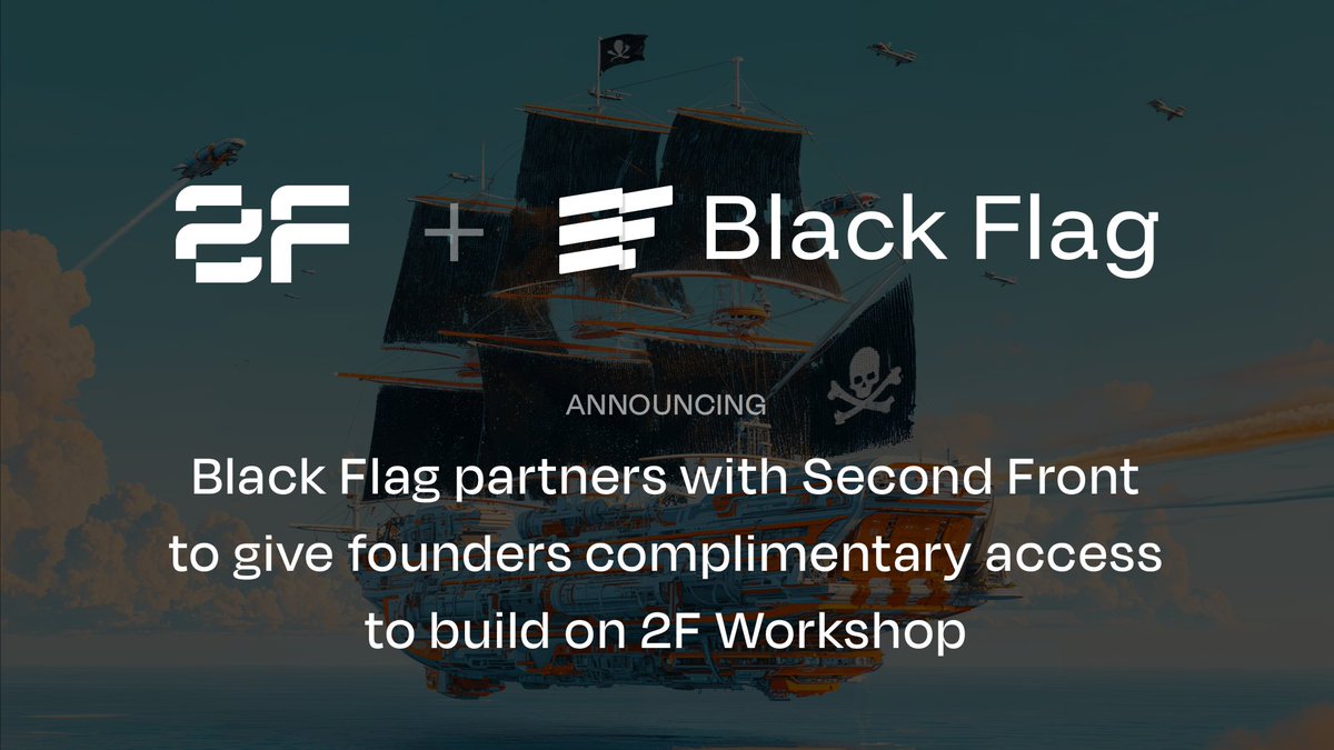 BlackFlagVC's tweet image. Building the future Freedom Stack takes the right tools. Founders on the front lines of innovation need world-class platforms to succeed.
That's why we're excited to announce our latest partnership with with @SecondFront to provide complimentary access for Black Flag companies…