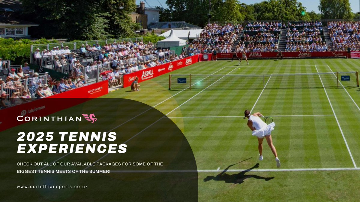 Corinthian Sports (@corsportsltd) on Twitter photo Serve Up Summer in Style! ☀️
🎾 HSBC Championships at Queen's Club
🎾 Giorgio Armani Tennis Classic
+ more!
Hurry! Book up your summer tennis hospitality experiences today... ⬇️
bit.ly/4aJvjbk Serve Up Summer in Style! ☀️
🎾 HSBC Championships at Queen's Club
🎾 Giorgio Armani Tennis Classic
+ more!
Hurry! Book up your summer tennis hospitality experiences today... ⬇️
bit.ly/4aJvjbk