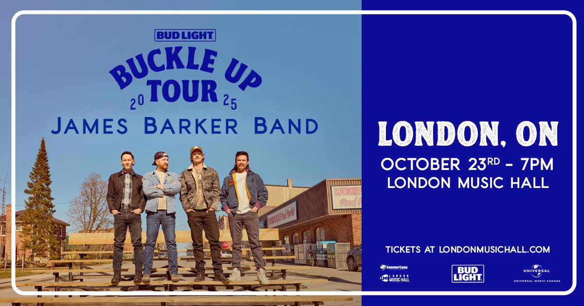 London's Pure Country 93 (@purecountry93) on Twitter photo JUST ANNOUNCED! 🔥👀😍
The boys are coming back to town! Don't miss Ontario boys, the <a href="/jamesbarkerband/">James Barker Band</a> when they take over <a href="/londonmusichall/">London Music Hall</a> on the Bud Light Buckle Up Tour on October 23rd! 😎🙌
Listen to <a href="/Hey__Weaver/">Weaver</a> this week for your chance to win your way in! 😏 JUST ANNOUNCED! 🔥👀😍
The boys are coming back to town! Don't miss Ontario boys, the <a href="/jamesbarkerband/">James Barker Band</a> when they take over <a href="/londonmusichall/">London Music Hall</a> on the Bud Light Buckle Up Tour on October 23rd! 😎🙌
Listen to <a href="/Hey__Weaver/">Weaver</a> this week for your chance to win your way in! 😏