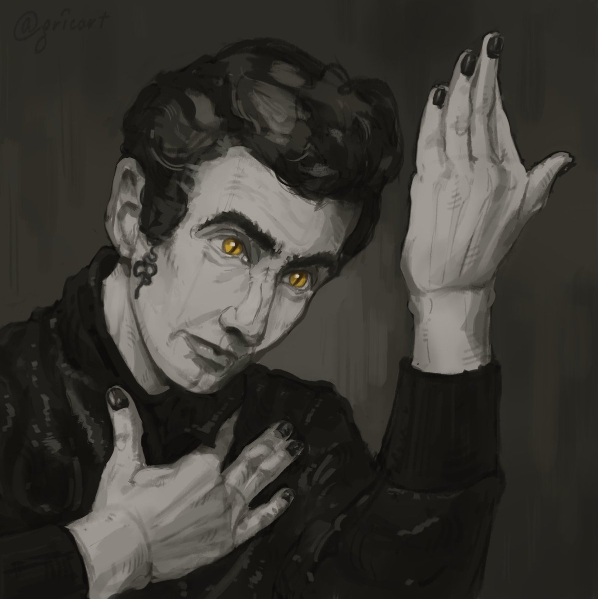 redraw of david bowie's "heroes" cover as crowley 💛
#goodomens #goodomensfanart