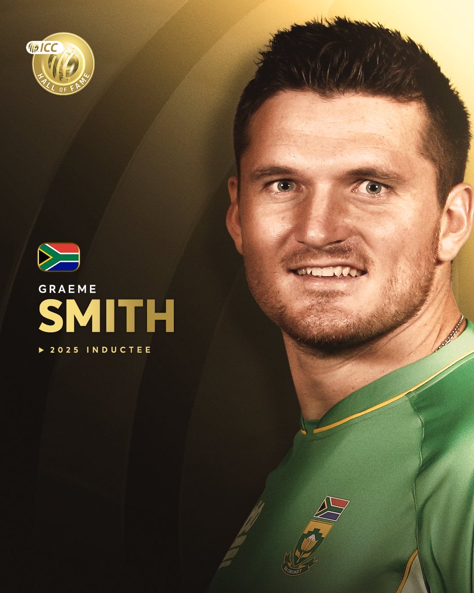 ICC's tweet image. A stylish batter and a gifted captain 👌

A leader who made the Proteas believe 🫡

Graeme Smith enters the ICC Hall of Fame 🥇

More ➡️: icc-cricket.com/news/graeme-sm…