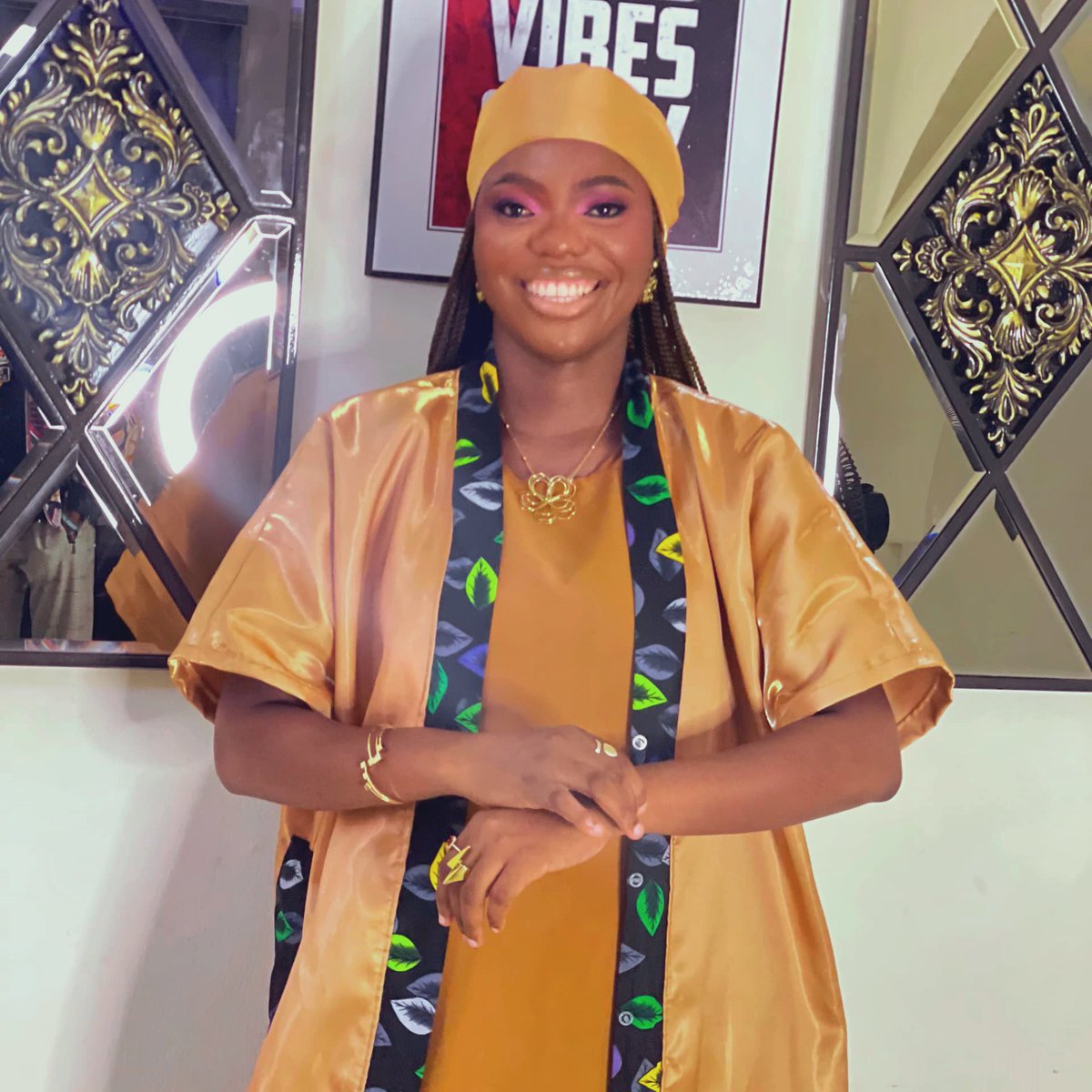 ___ariike's tweet image. The ADEDOYIN Outfit: A golden brown two-piece with a touch of Ankara for that extra flair — stylish &amp;amp; super affordable. 💛✨
#AffordableFashion #AnkaraStyle