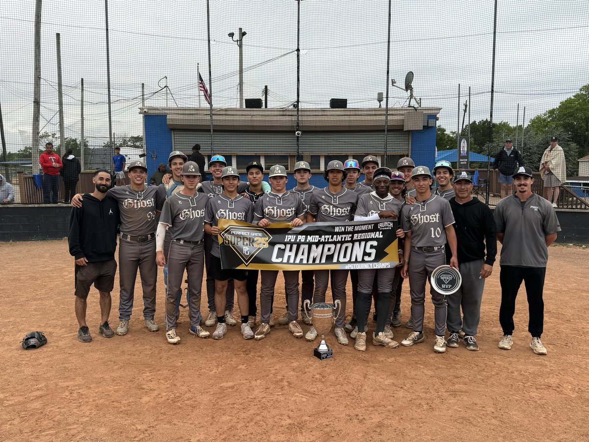 PGMidAtlantic's tweet image. 2025 17U PG Super25 Mid-Atlantic Regional
🏆Champions: ‘26 East Coast Ghost Scout
🥈Finalists: Ole Liners 17U National
🏅MVP: Eddie Rosado, ‘26 East Coast Ghost Scout
🏅MVPitcher: Casey Stachera, Ole Liners 17U National (not pictured)
@PG_Tourney