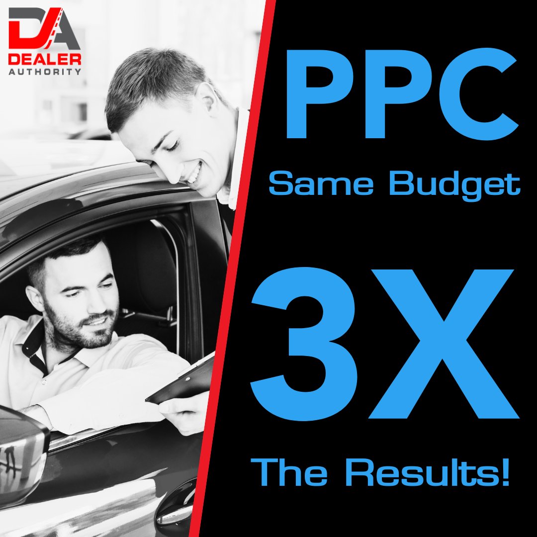 Car dealers, want to triple your leads? 🚘 📈

At Dealer Authority, we can get 3X the results for the same budget you're currently spending, or less! Want to find out more?

Tap here: bit.ly/3YfEg7h

#PayPerClick #SellMoreCars #DealerAuthority