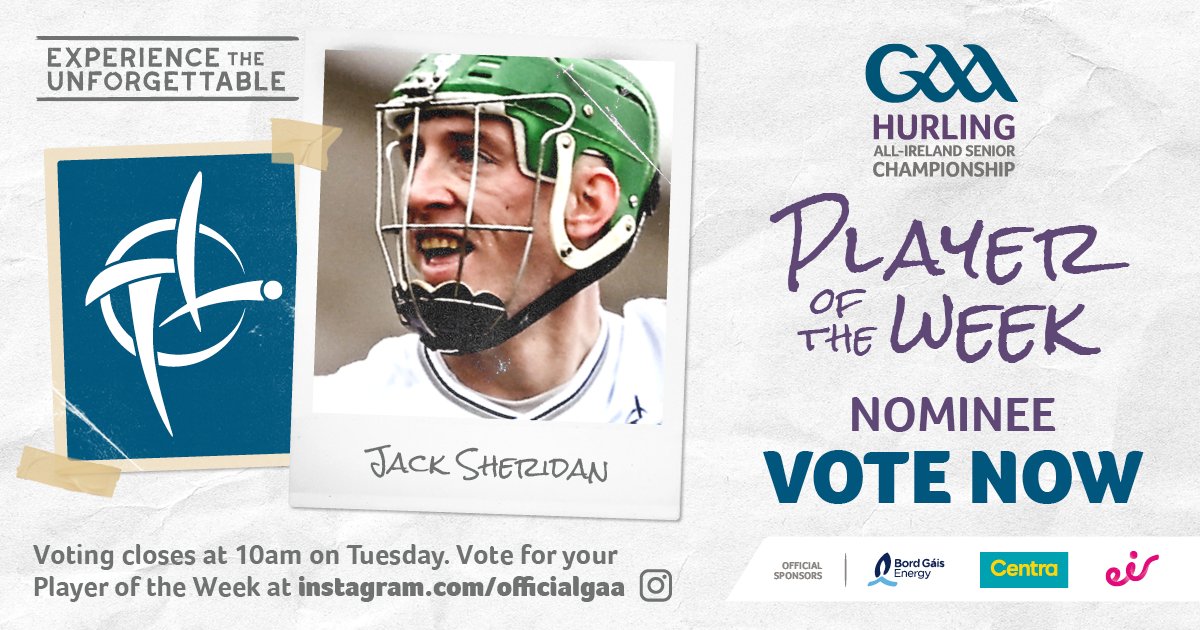 With 1-4 in the Joe McDonagh Cup Final, Jack Sheridan played a big part in <a href="/KildareGAA/">Kildare GAA</a>'s continued success! 👏

If he is your Player of the Week, have your say on the <a href="/officialgaa/">The GAA</a> Instagram stories!
