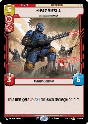 Kyle Petchock Art (@kylep_art) on Twitter photo New Star Wars Unlimited art reveal! 😊
Here’s an action-packed card piece that I worked on for the upcoming fifth set of <a href="/UnlimitedFFG/">Star Wars: Unlimited by FFG</a>! Loved drawing Paz Vizsla👏👏 Legends of the Force releases July 11th 2025! #starwars #starwarsunlimited #lucasfilm #themandalorian #pazvizsla New Star Wars Unlimited art reveal! 😊
Here’s an action-packed card piece that I worked on for the upcoming fifth set of <a href="/UnlimitedFFG/">Star Wars: Unlimited by FFG</a>! Loved drawing Paz Vizsla👏👏 Legends of the Force releases July 11th 2025! #starwars #starwarsunlimited #lucasfilm #themandalorian #pazvizsla