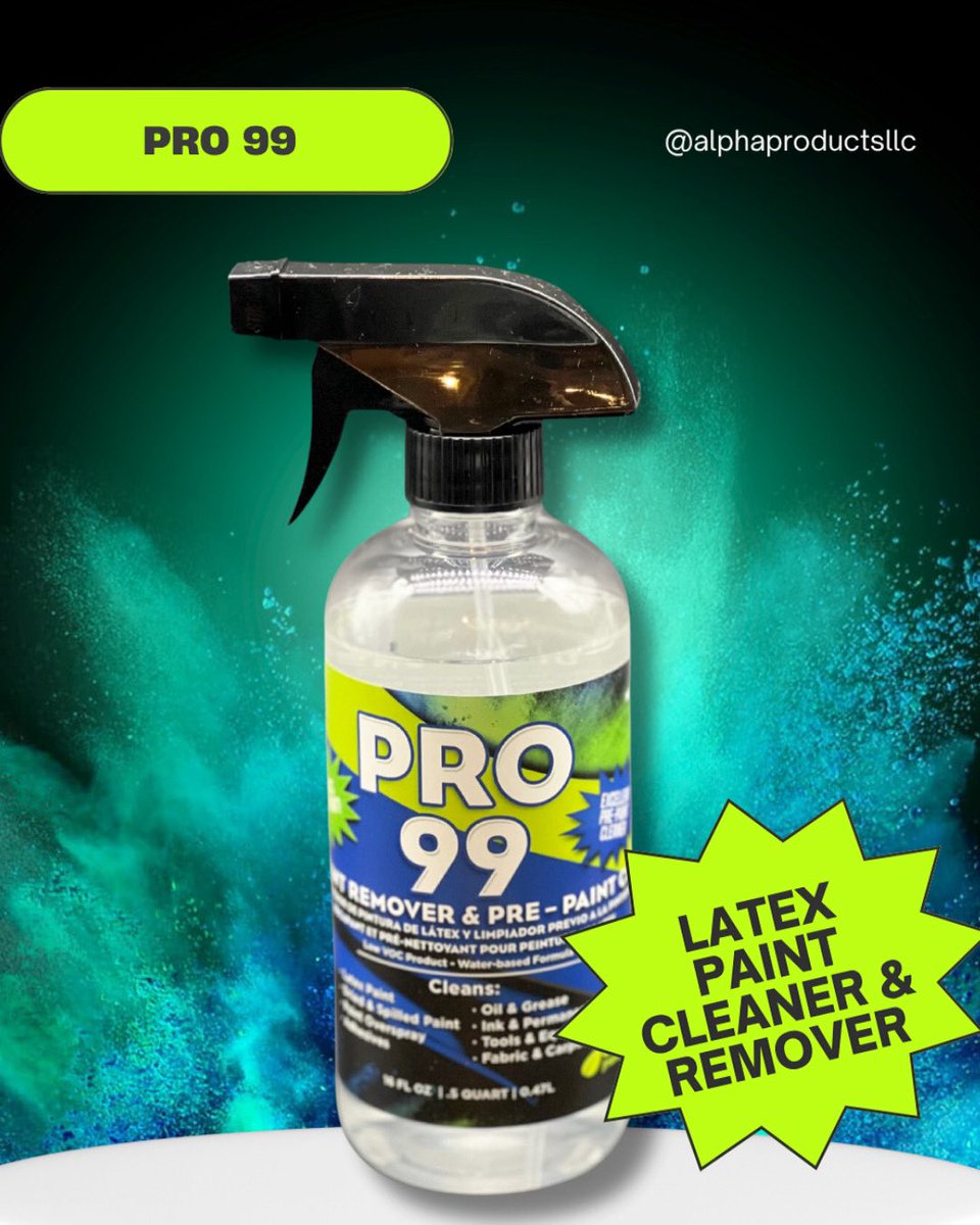 TipsaverThe's tweet image. PRO 99 Latex Paint Cleaner &amp;amp; Remover is your go-to solution for removing latex paint, grease, oil, ink, and more — fast and easy. 

🧼 Low VOC
🔧 Safe for multiple surfaces
⚡ Pre-paint prep made simple

📍 Now available at Sherwin Williams  #pro99 #LatexPaintRemover