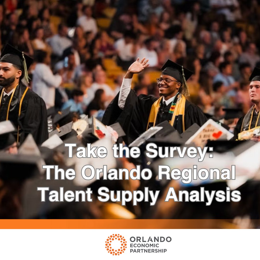 🌆 Orlando is on track to hit 4 million residents by 2045. We’re not just watching that growth — we’re preparing for it. The Regional Talent Supply Analysis will help us match the pace of change with a skilled, future-ready workforce. 📝 Take the survey: bit.ly/4jStzQL