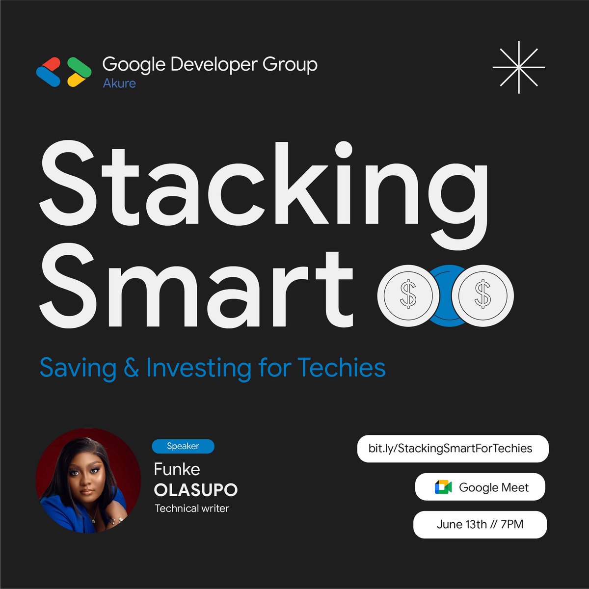 gdg_akure's tweet image. We’re excited to have @OlasupoFunke join us this Friday to discuss how to Stack Smart as techies

She’s a seasoned technical writer and community leader who will be sharing practical tips and real-life money lessons to help you grow what you earn💸

RSVP- bit.ly/StackingSmartF…