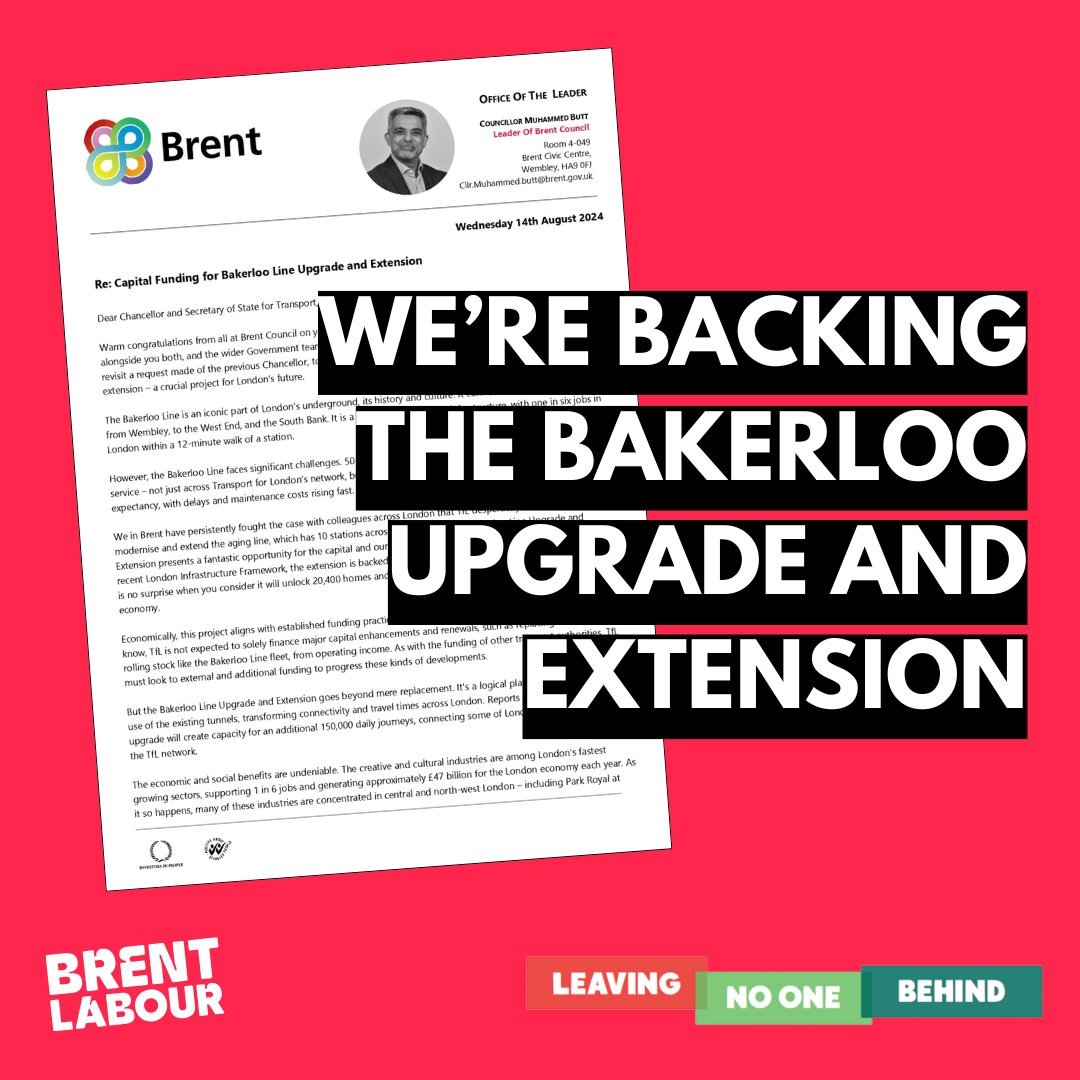 Join us and #BacktheBakerloo 🚇 We need to see an upgrade and extension to the Bakerloo line, which will increase UK growth, jobs, homes and improve travel too - with a train every two minutes.  Sign our pledge and help us get the green light. 📷 backthebakerloo.org.uk