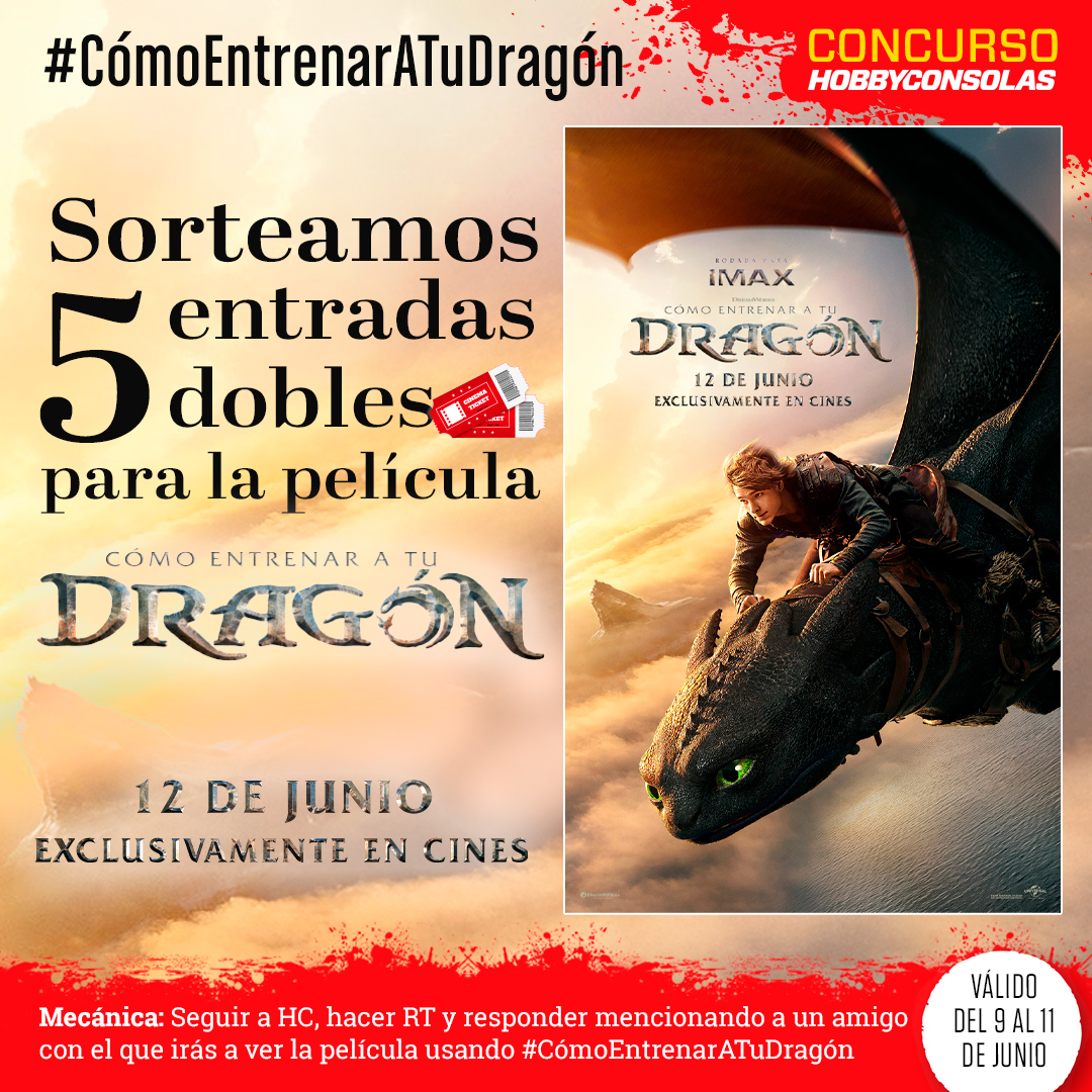 📢 Cómo Entrenar A Tu Dragón llega a los cines el 12 de junio ¡y sorteamos 5 ENTRADAS DOBLES! 🎟️

1️⃣ Síguenos
2️⃣ RT
3️⃣ Responde mencionando a un amigo con el que irás a verla usando el hashtag #CómoEntrenarATuDragón

⏰ ¡Termina el 11 de junio a las 23:59!