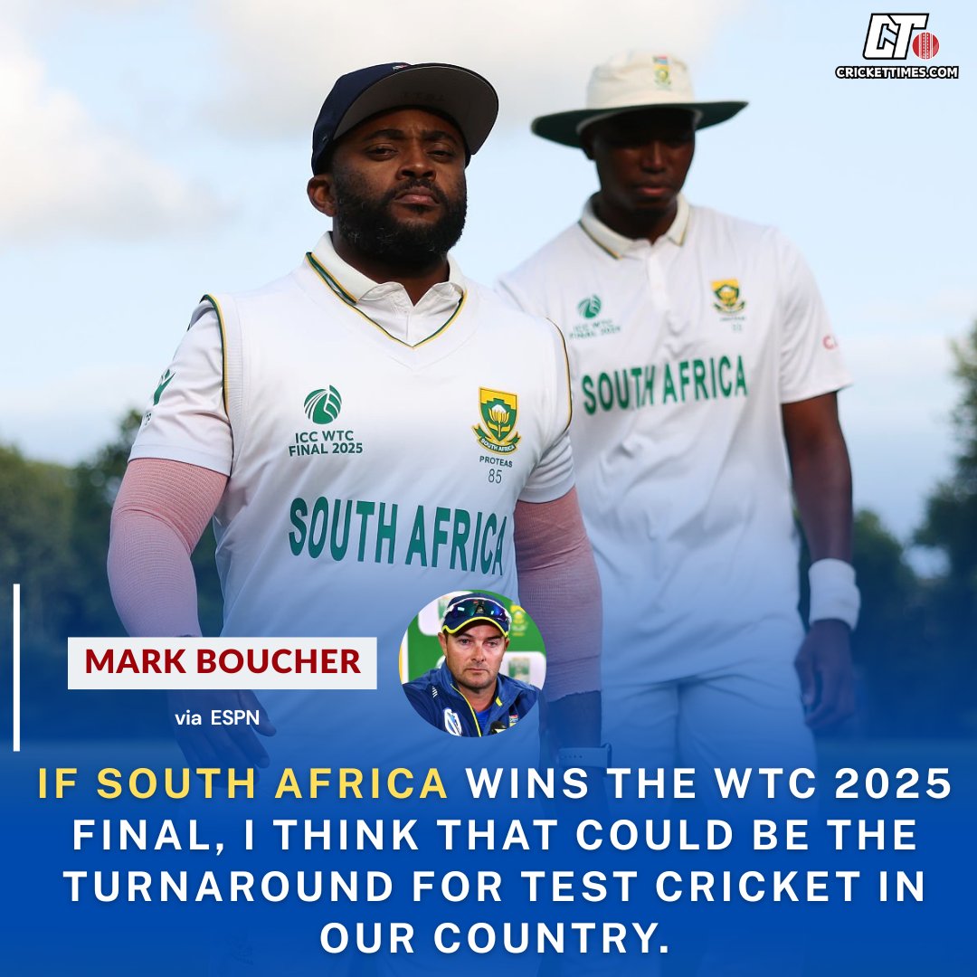 CricketTimesHQ's tweet photo. Former South Africa cricketer Mark Boucher on WTC final 🗣
#Cricket #AUSvSA #markboucher #WTC25 https://t.co/Cc022jgs3F