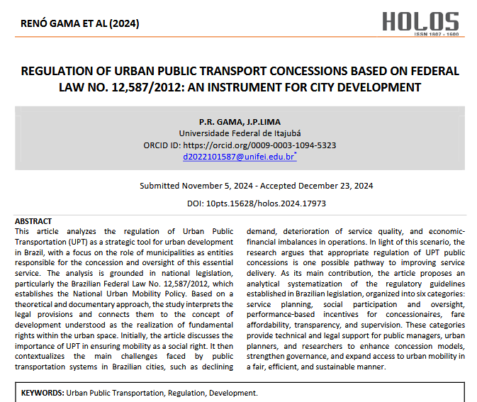 opedrogama43's tweet photo. 🚌Como as Prefeituras podem melhorar o serviço de transporte coletivo para a população?

Esse foi tema do nosso artigo publicado na Revista Holos, em que analisamos os instrumentos de regulação do Transporte Público Urbano na legislação brasileira. https://t.co/EWRL2IH606