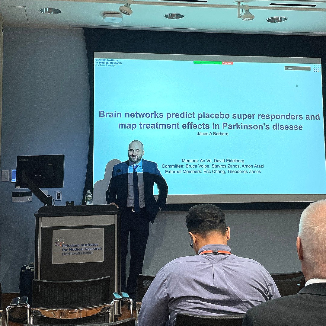 🧠 Research Spotlight:
Congrats to MD/PhD candidate János Barbero on defending his thesis: “Brain Networks Predict Placebo Super Responders and Map Treatment Effects in Parkinson’s Disease.” Groundbreaking work in PET/fMRI! 
.
#MedTwitter #NeuroResearch