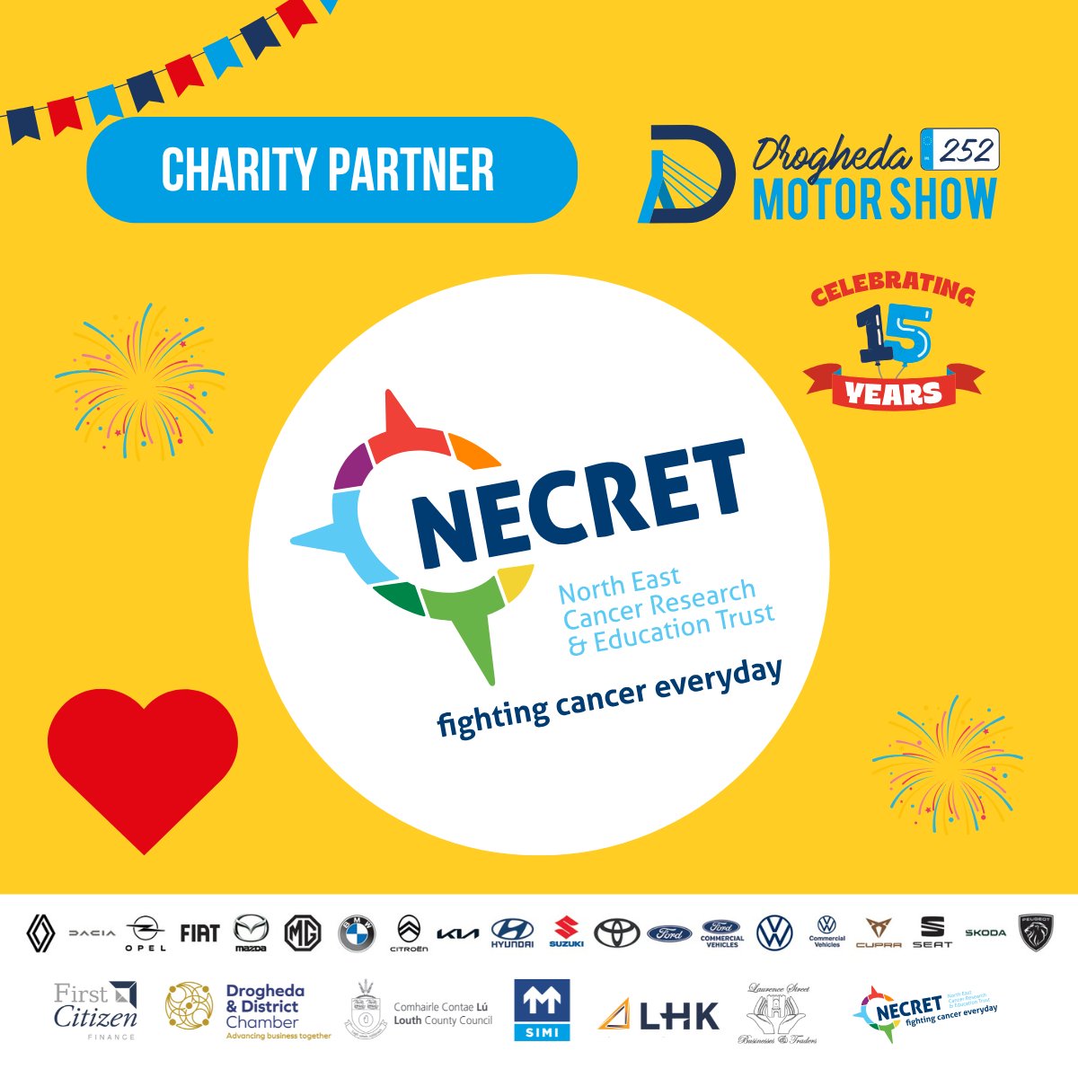 We’re excited to reveal NECRET as the official Charity Partner this year! 
👉 Give this post a ❤️ if you support NECRET’s mission!

Your ❤️ helps raise awareness—and visiting their stand is the perfect way to get involved. Let’s make 2025 a year of hope and action against cancer!