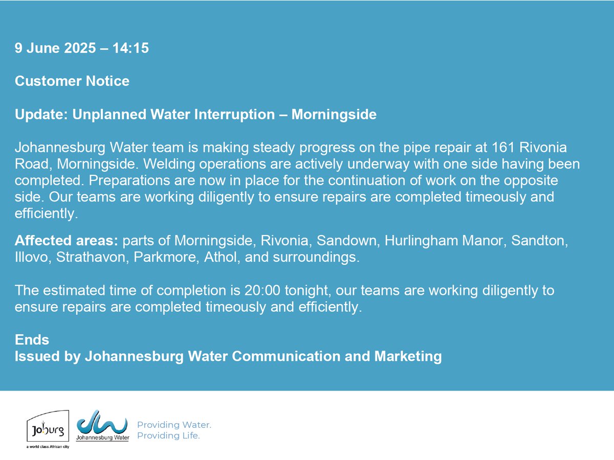 Johannesburg Water tweet media