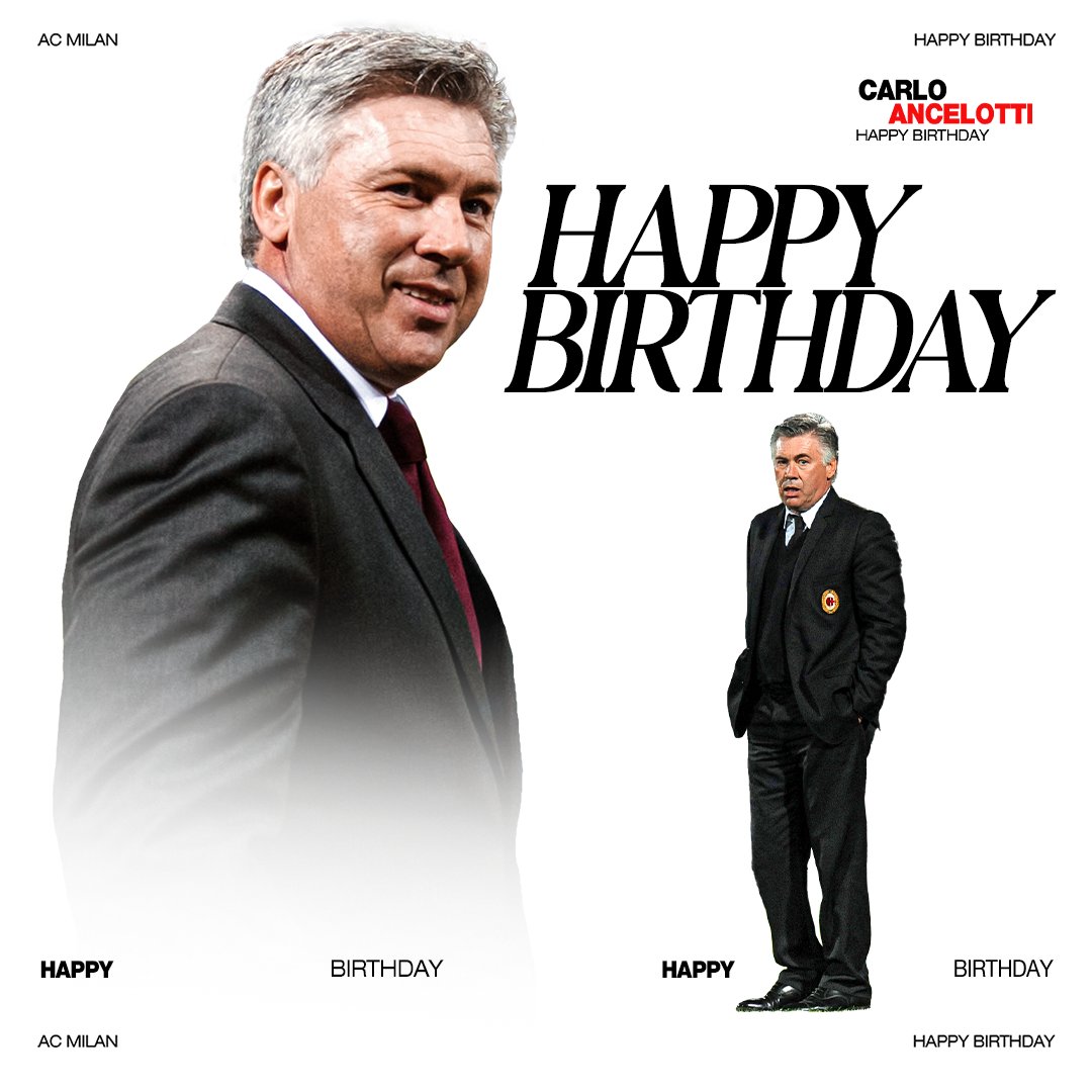 acmilan's tweet photo. Parabéns, Carlo! 👑

How’s the Portuguese coming along, Míster? 🇧🇷😉

#SempreMilan