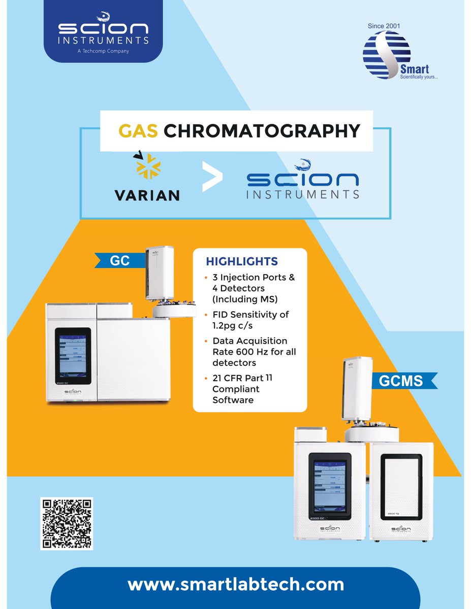 SmartLabTech2's tweet image. 📷 Smart LabTech: Pioneering Chromatography Excellence 📷
As a trusted supplier of SCION Instruments, Smart Labtech brings you advanced Gas Chromatography (GC) and Mass Spectrometry (MS) solutions that power critical analytical processes across industries worldwide.