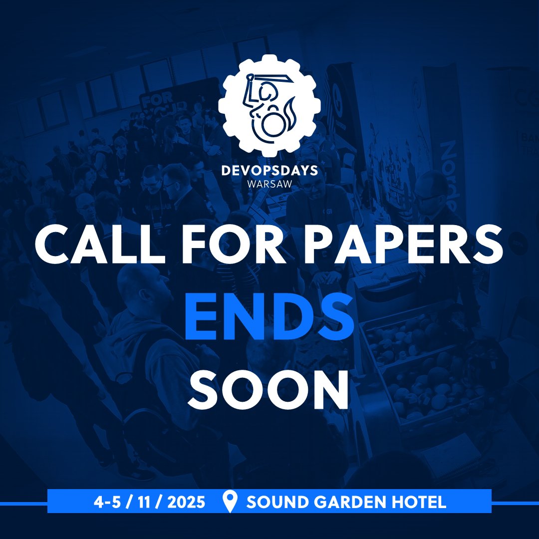 🚨 The Call For Papers deadline for #DevOpsDaysWarsaw 2025 is approaching - submit your lecture proposal by 20.06!
📍Apply here: devopsdays.pl/call-for-paper…
#DevOps #DevOpsDays #CFP #TechConference
